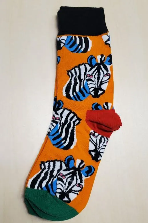 POLLY Earrings SF93 Orange Zebra Socks