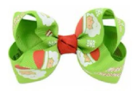POLLY Earrings Z82 Lime Green Santa Merry Christmas Small Hair Bow Clip