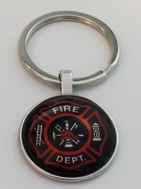 polly Rings K78 Silver Firefighter Keychain