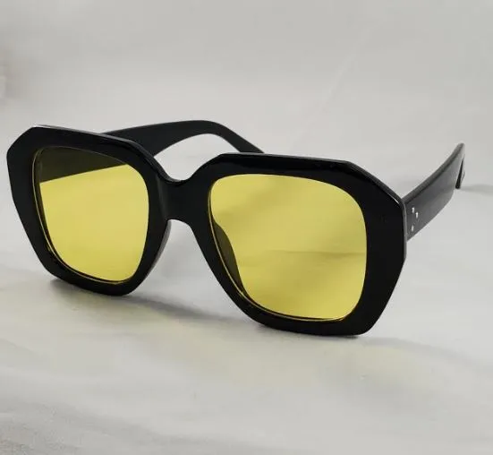 POLLY Rings S299 Black Frame Yellow Lens Fashion Sunglasses