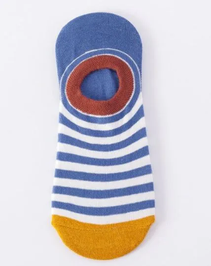 POLLY Rings SF1043 Periwinkle Blue Stripe Low Cut Socks