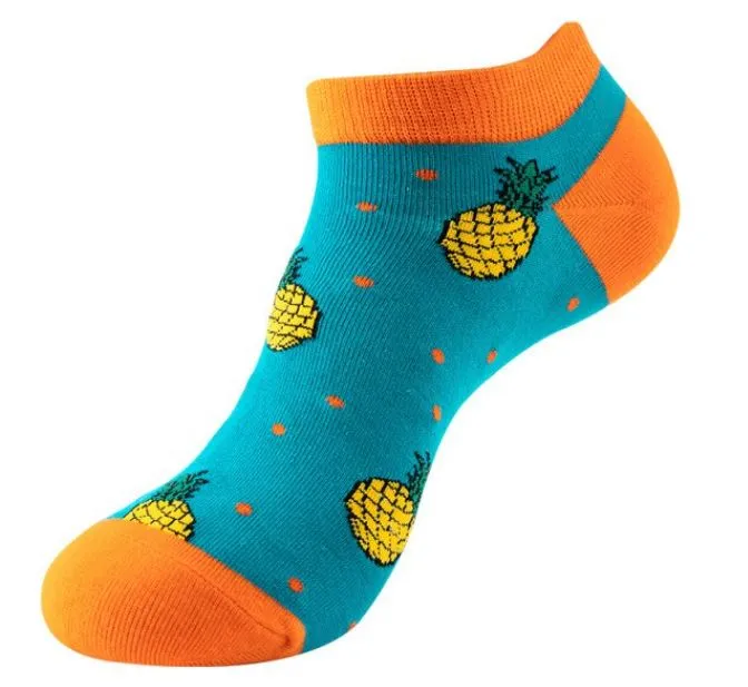 POLLY Rings SF1286 Turquoise Pineapple Low Cut Socks