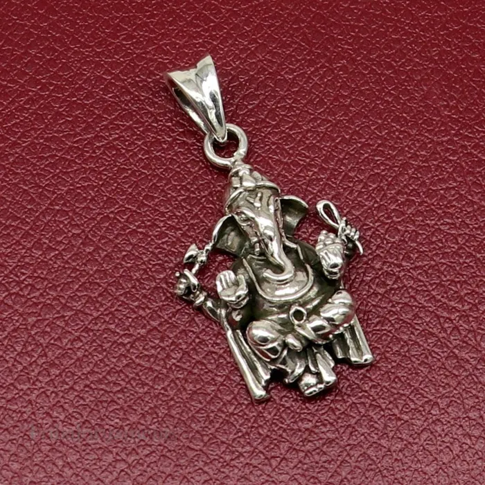 Pure 925 sterling silver handmade gorgeous Idol God Ganesha stylish pendant exclusive customized pendant unisex gifts jewelry ssp972 TRIBAL ORNAMENTS Necklaces