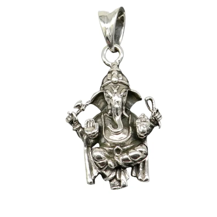 Pure 925 sterling silver handmade gorgeous Idol God Ganesha stylish pendant exclusive customized pendant unisex gifts jewelry ssp972 TRIBAL ORNAMENTS Necklaces
