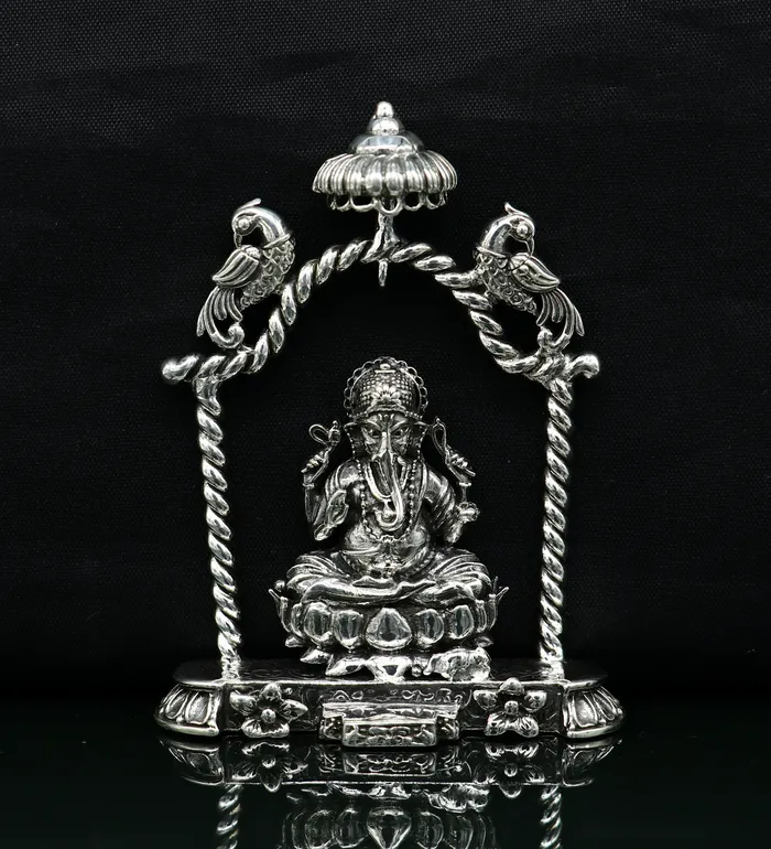 Rings 925 Sterling silver Idol lord Ganesha Pooja puja Articles Indian Silver Idols handcrafted Ganesh statue sculpture amazing gifting Art05 TRIBAL ORNAMENTS