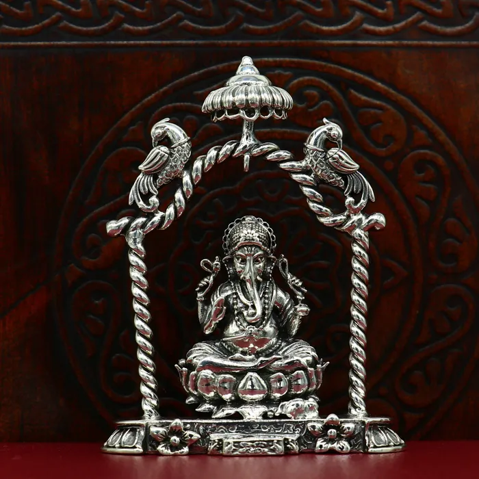 Rings 925 Sterling silver Idol lord Ganesha Pooja puja Articles Indian Silver Idols handcrafted Ganesh statue sculpture amazing gifting Art05 TRIBAL ORNAMENTS