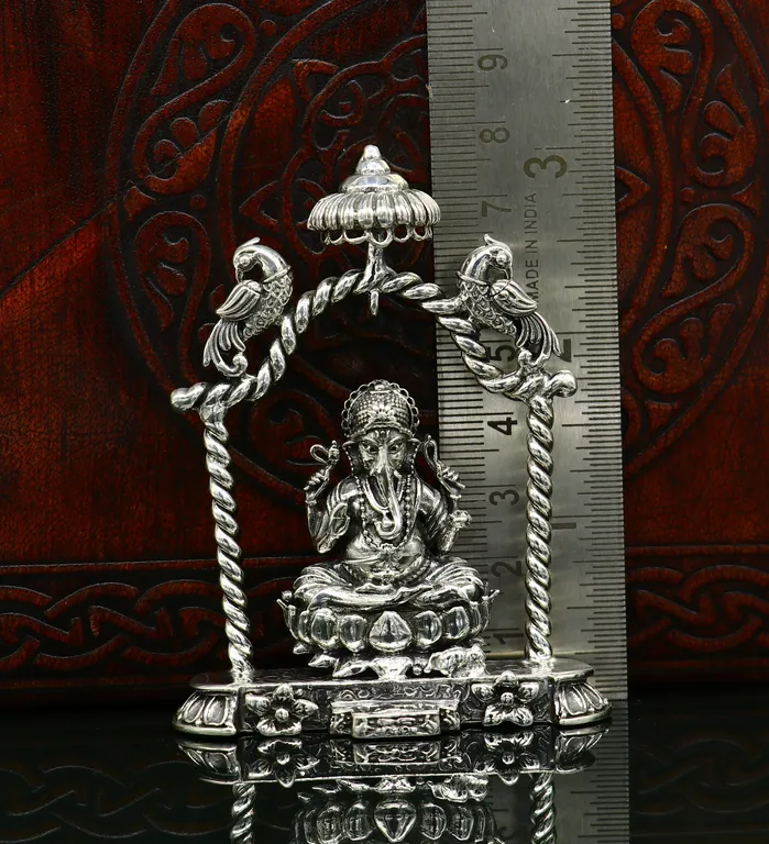 Rings 925 Sterling silver Idol lord Ganesha Pooja puja Articles Indian Silver Idols handcrafted Ganesh statue sculpture amazing gifting Art05 TRIBAL ORNAMENTS