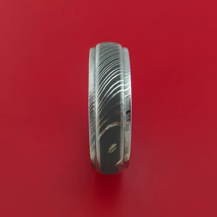 Rings Damascus Steel Ring Wedding Band Two Tone Finish Genuine Craftsmanship Lashbrook Rings Damascus Steel Ring Wedding Band Two Tone Finish Genuine Craftsmanship Lashbrook