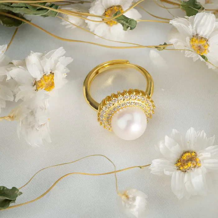 Rings Elegant Edison Pearl Ring WR00006 Pearly Lustre