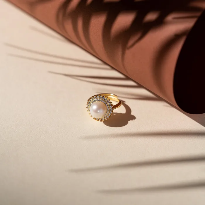 Rings Elegant Edison Pearl Ring WR00006 Pearly Lustre