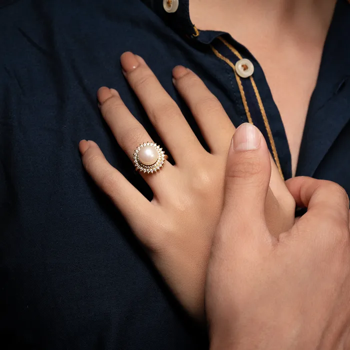 Rings Elegant Edison Pearl Ring WR00006 Pearly Lustre