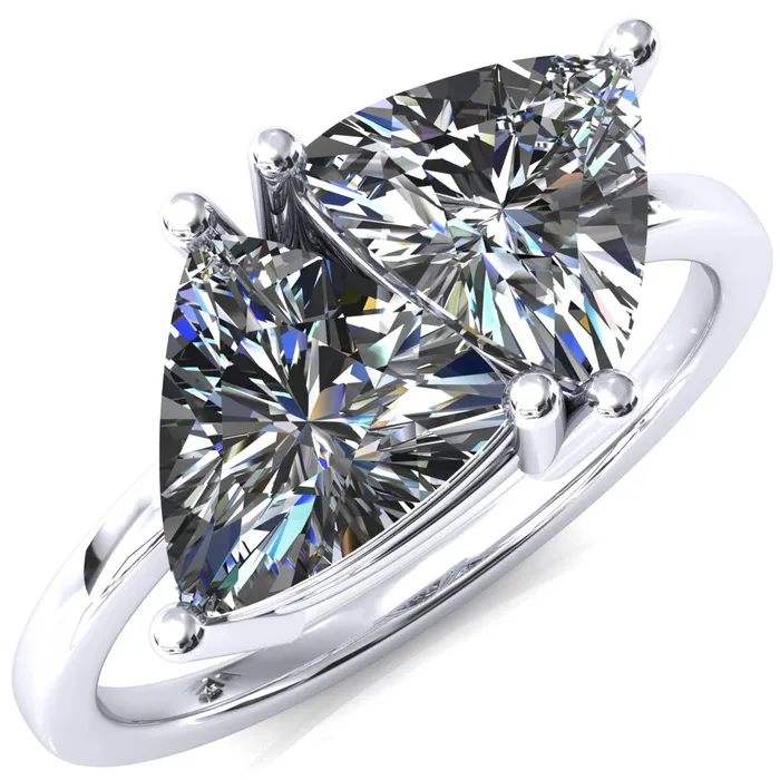 Rings Fire Brilliance 75mm Trillion TwoStone Center Toi Et Moi Ring