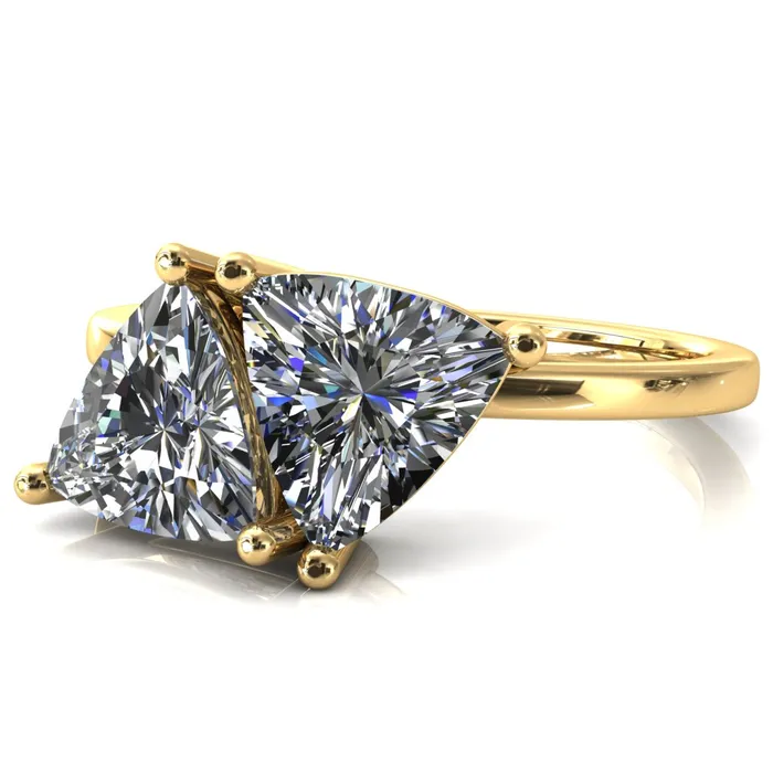 Rings Fire Brilliance 75mm Trillion TwoStone Center Toi Et Moi Ring
