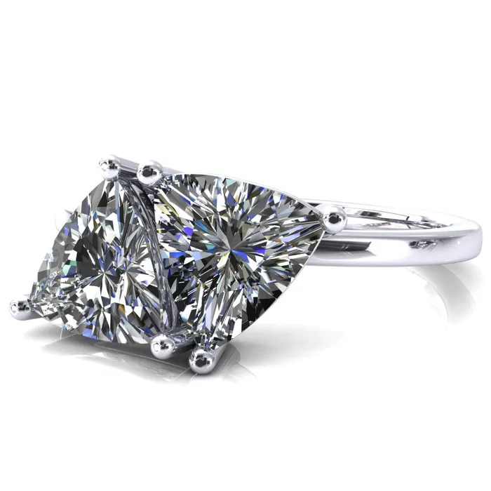Rings Fire Brilliance 75mm Trillion TwoStone Center Toi Et Moi Ring