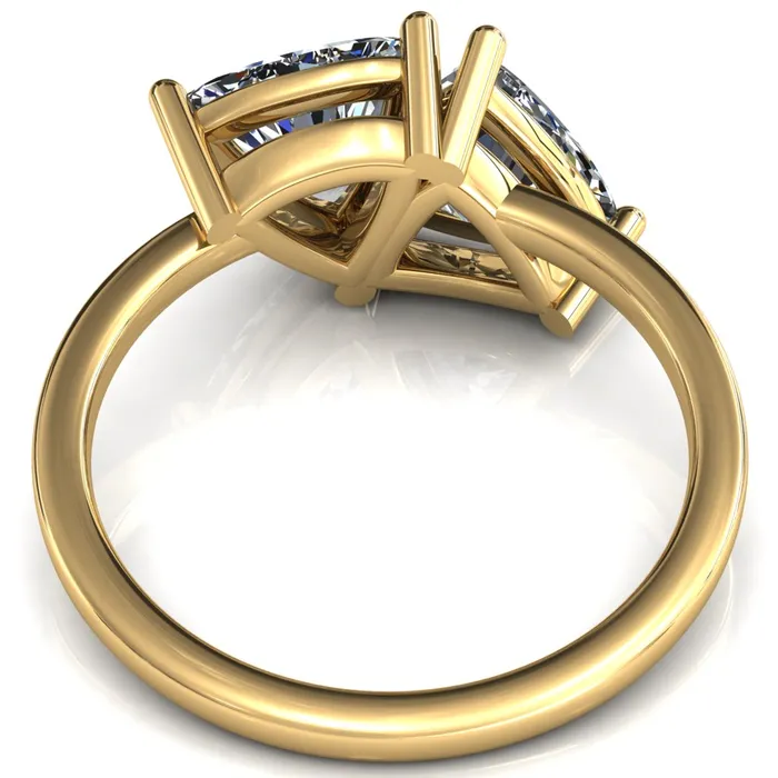 Rings Fire Brilliance 75mm Trillion TwoStone Center Toi Et Moi Ring
