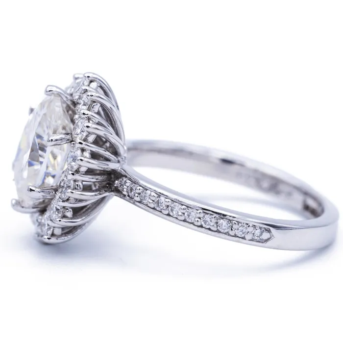 Rings Fire Brilliance 9x7mm Oval Center The Duchess Cluster Halo Ring