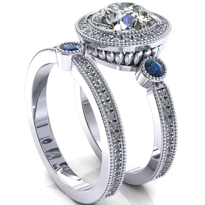 Rings Fire Brilliance Brachium Round Alexandrite Bezel Milgrain Halo 34 Eternity Accent Diamond Ring