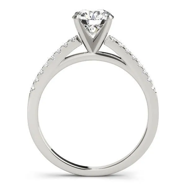 Rings Fire Brilliance Hazel Round Center Stone Traditional Diamond Side Cathedral TwoTone Engagement Ring