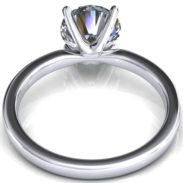 Rings Fire Brilliance Maise Round Center Stone 4 Prong Diamond Accent Engagement Ring