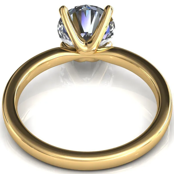 Rings Fire Brilliance Maise Round Center Stone 4 Prong Diamond Accent Engagement Ring