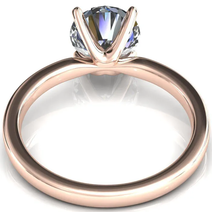 Rings Fire Brilliance Maise Round Center Stone 4 Prong Diamond Accent Engagement Ring