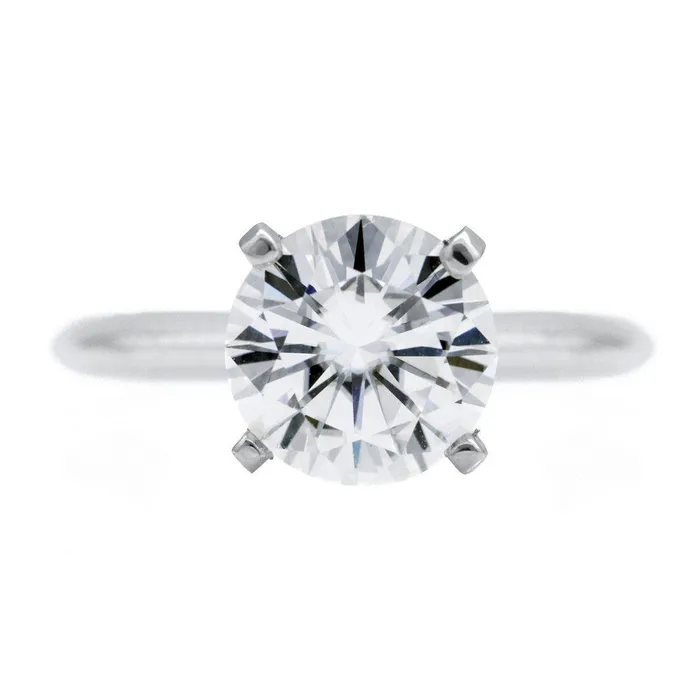 Rings Fire Brilliance Round Center Stone Platinum 4 Prongs Solitaire Ring Rings Fire Brilliance Round Center Stone Platinum 4 Prongs Solitaire Ring