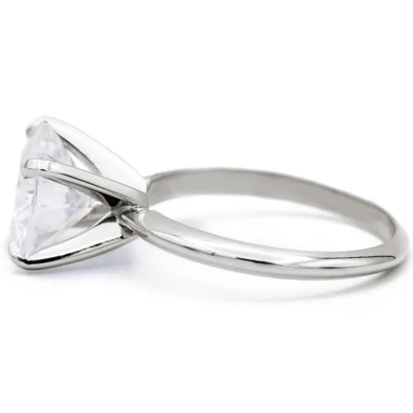 Rings Fire Brilliance Round Center Stone Platinum 4 Prongs Solitaire Ring