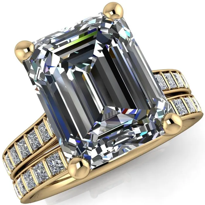 Rings Fire Brilliance Sonia Emerald Center Stone 4 Prong Bar Shank Engagement Ring Rings Fire Brilliance Sonia Emerald Center Stone 4 Prong Bar Shank Engagement Ring