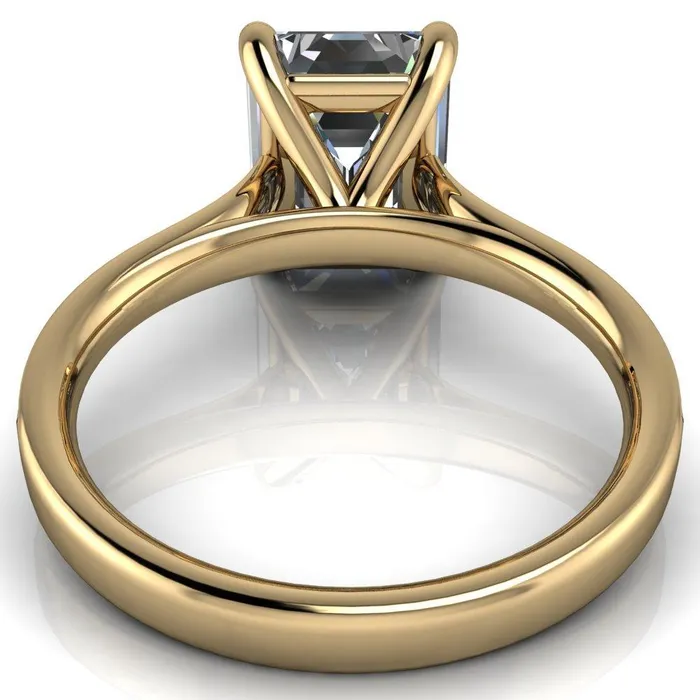 Rings Fire Brilliance Sonia Emerald Center Stone 4 Prong Bar Shank Engagement Ring