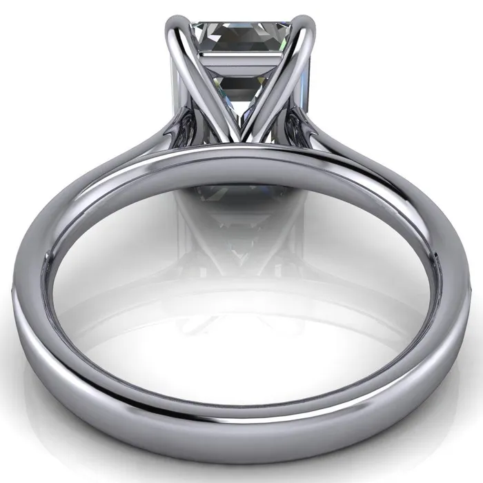 Rings Fire Brilliance Sonia Emerald Center Stone 4 Prong Bar Shank Engagement Ring