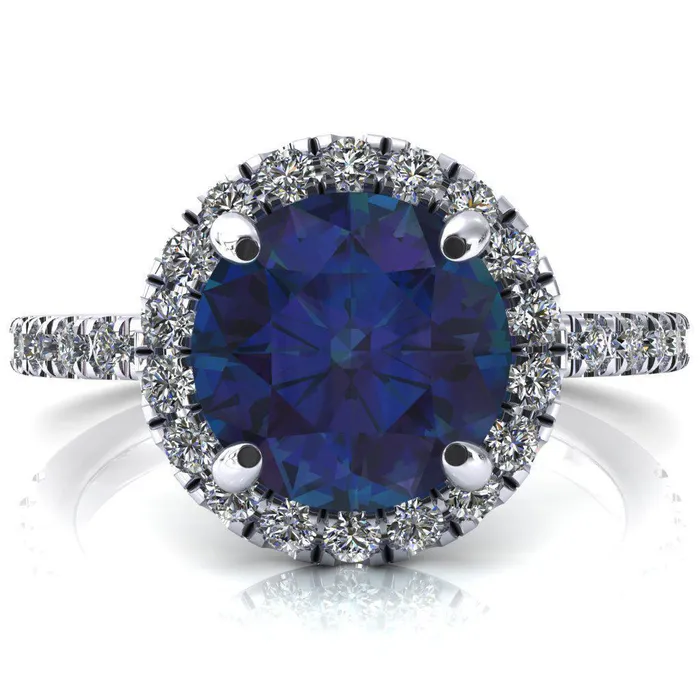 Rings Fire Brilliance Talia Round Alexandrite 4 Prong Halo 58 Micropave Engagement Ring Rings Fire Brilliance Talia Round Alexandrite 4 Prong Halo 58 Micropave Engagement Ring