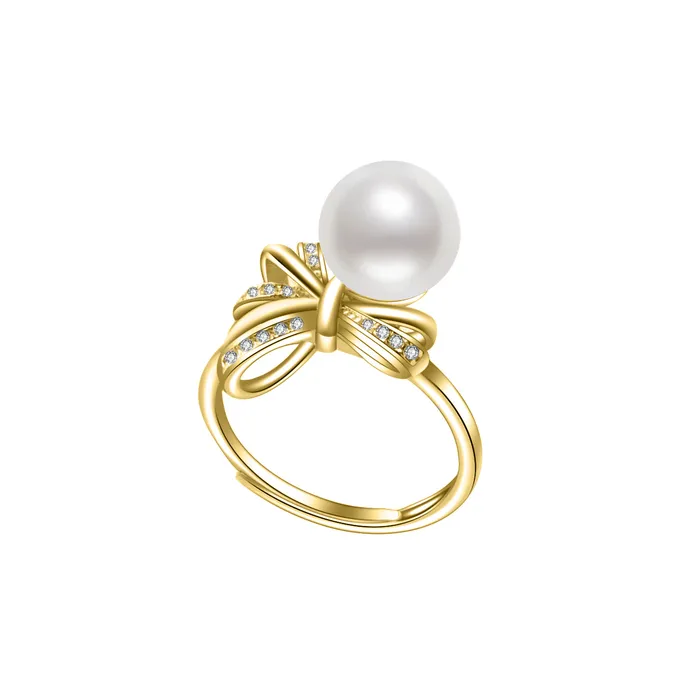Rings Freshwater Pearl Ring WR00313 RIBBON Pearly Lustre