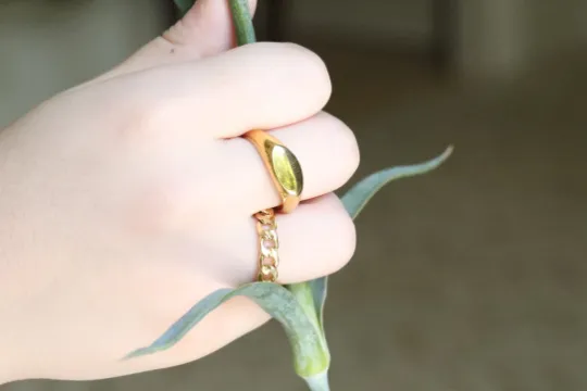 Rings Jewelvers 18K GoldFilled Oval Band Ring Rings Jewelvers 18K GoldFilled Oval Band Ring