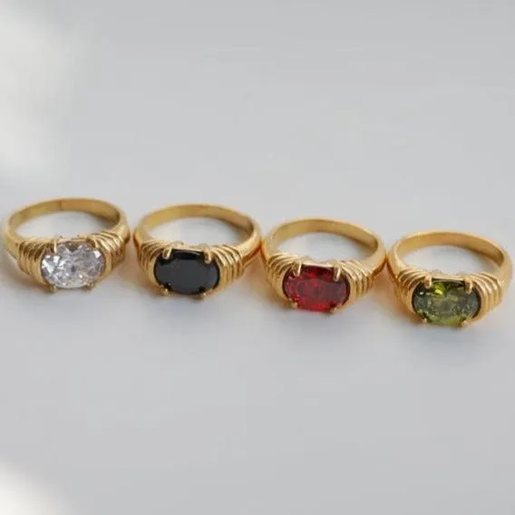 Rings Jewelvers 18K GoldFilled Zircon Ring Noor Ring Rings Jewelvers 18K GoldFilled Zircon Ring Noor Ring