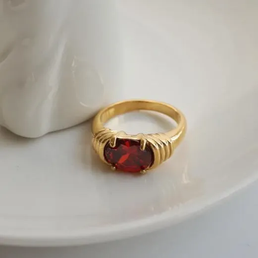 Rings Jewelvers 18K GoldFilled Zircon Ring Noor Ring Rings Jewelvers 18K GoldFilled Zircon Ring Noor Ring