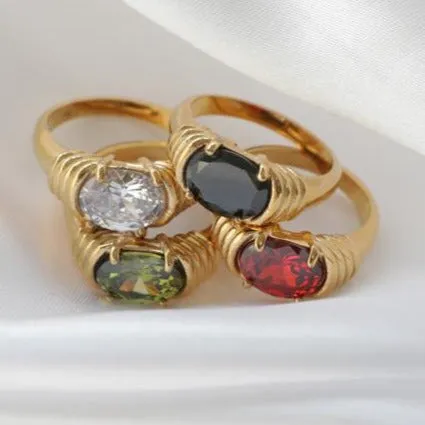 Rings Jewelvers 18K GoldFilled Zircon Ring Noor Ring Rings Jewelvers 18K GoldFilled Zircon Ring Noor Ring