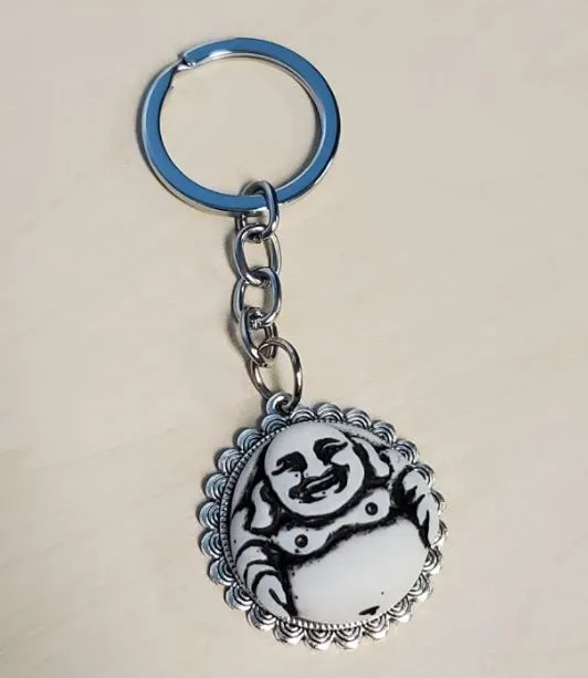 Rings K163 Silver Buddha Keychain POLLY