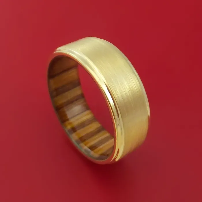Rings Lashbrook 14k Yellow Gold Ring with Interior Hardwood Sleeve Custom Made Band