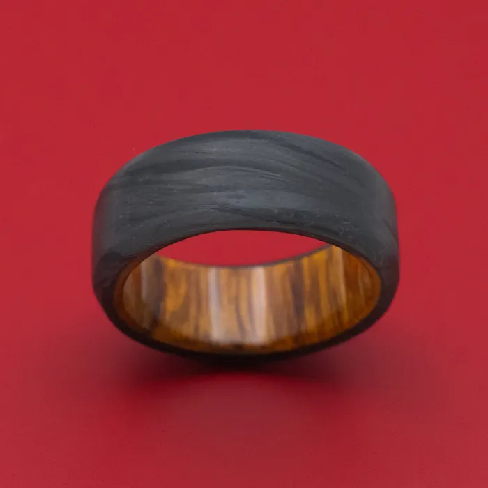 Rings Lashbrook Forged Carbon Fiber Ring with Wood Sleeve Custom Made Rings Lashbrook Forged Carbon Fiber Ring with Wood Sleeve Custom Made