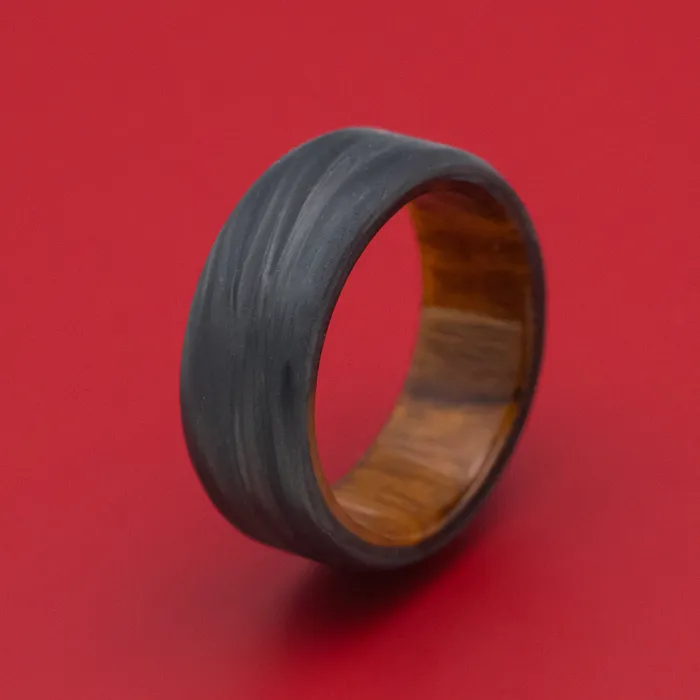 Rings Lashbrook Forged Carbon Fiber Ring with Wood Sleeve Custom Made Rings Lashbrook Forged Carbon Fiber Ring with Wood Sleeve Custom Made
