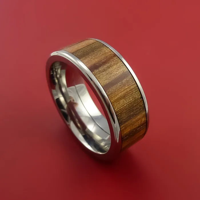 Rings Lashbrook Titanium Ring with Hardwood Inlay Custom Made Band
