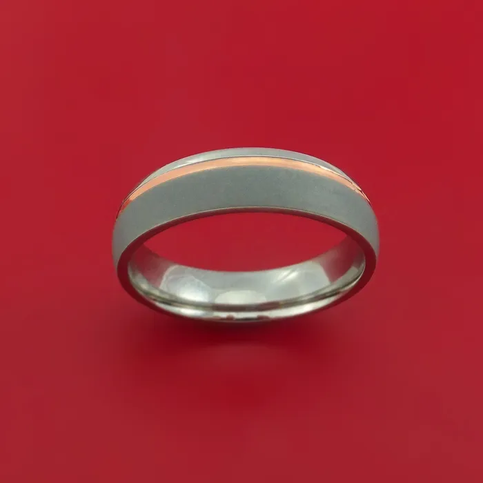 Rings Lashbrook Titanium Ring with Recessed Copper Inlay Custom Made Band