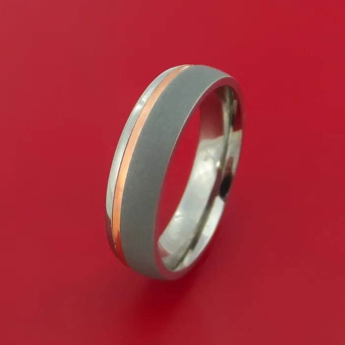 Rings Lashbrook Titanium Ring with Recessed Copper Inlay Custom Made Band