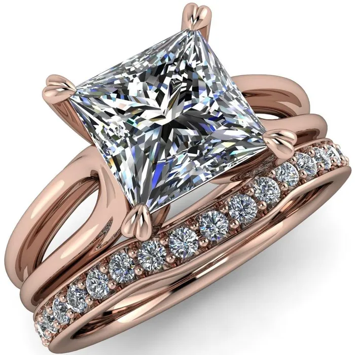Rings Martha PrincessSquare Moissanite 4 Prong Split Shank Engagement Ring Fire Brilliance Rings Martha PrincessSquare Moissanite 4 Prong Split Shank Engagement Ring Fire Brilliance