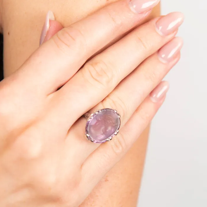 Rings STORE 5a PreOwned Amethyst Intaglio Ring
