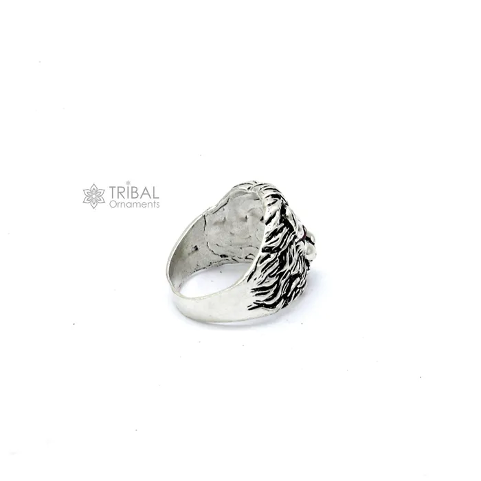Rings TRIBAL ORNAMENTS 925 sterling silver handmade excellent lion face vintage antique stylish ring band unisex customized jewelry from Rajasthan india sr709 Rings TRIBAL ORNAMENTS 925 sterling silver handmade excellent lion face vintage antique stylish ring band unisex customized jewelry from Rajasthan india sr709