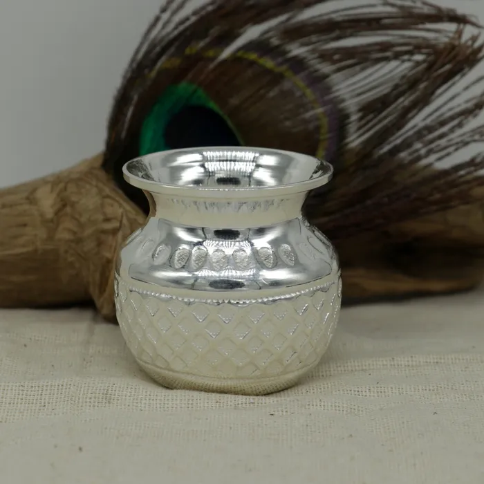 Rings TRIBAL ORNAMENTS 925 sterling silver handmade gorgeous kalash or pot unique special silver puja article water or milk kalas pot from india sv159