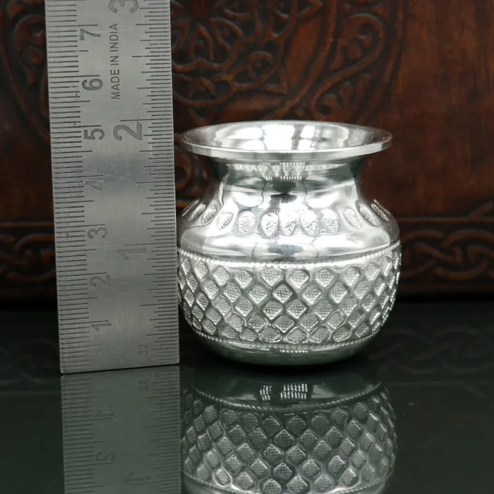 Rings TRIBAL ORNAMENTS 925 sterling silver handmade gorgeous kalash or pot unique special silver puja article water or milk kalas pot from india sv159