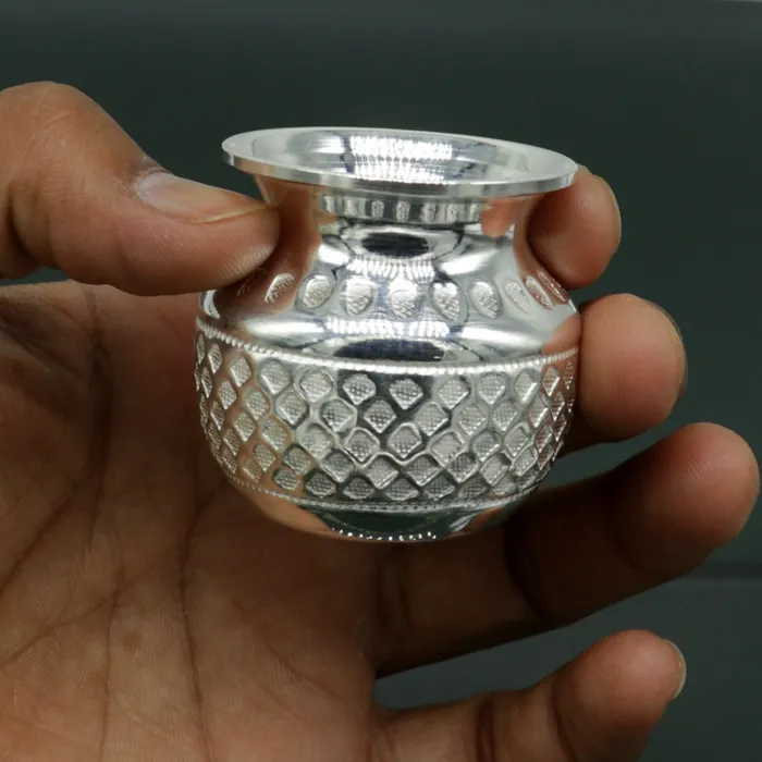 Rings TRIBAL ORNAMENTS 925 sterling silver handmade gorgeous kalash or pot unique special silver puja article water or milk kalas pot from india sv159