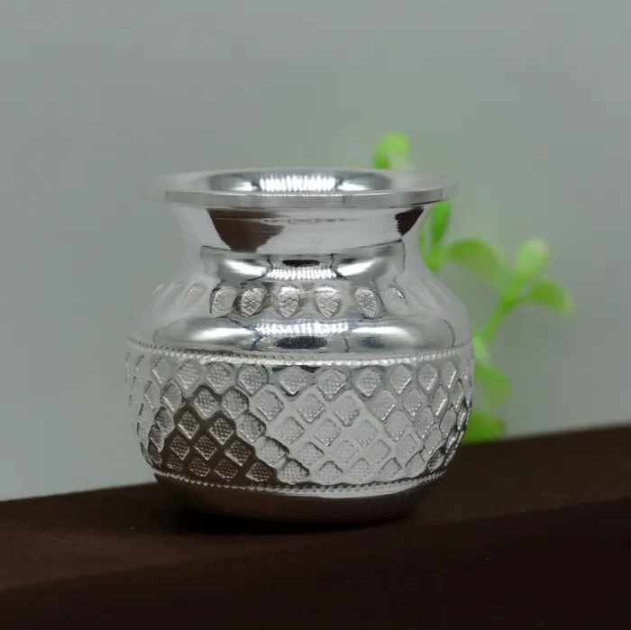 Rings TRIBAL ORNAMENTS 925 sterling silver handmade gorgeous kalash or pot unique special silver puja article water or milk kalas pot from india sv159